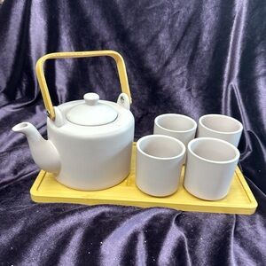 Elegant Lavender Tea Set with Tray